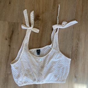 Cream colored cute crop tank